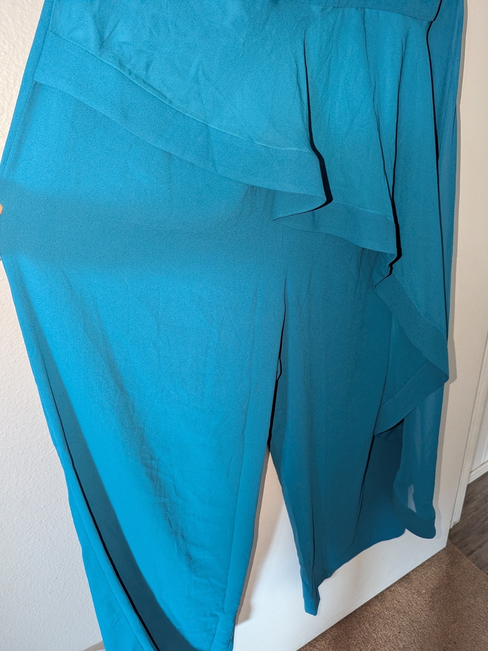 City Chic Teal High-Neck Wide-Leg Jumpsuit - Picture 8 of 9